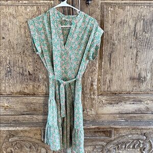 Monteau Green Floral Midi Dress